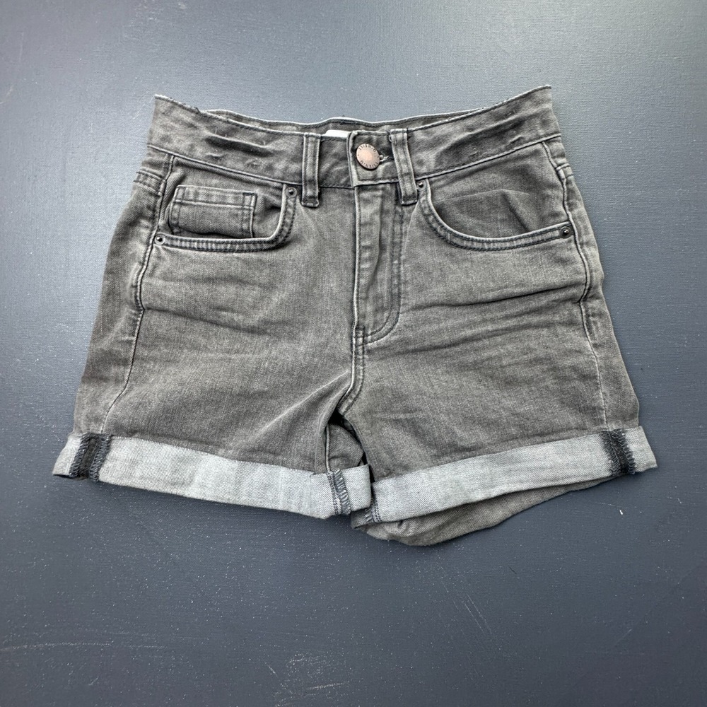 O'Neill Denim Shorts Girls 24 Rolled Hem Distressed Gray Casual Y2K Vintage Kids